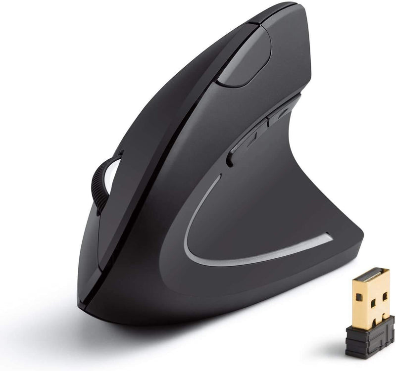  [AUSTRALIA] - Anker 2.4G Wireless Vertical Ergonomic Optical Mouse, 800 / 1200 /1600 DPI, 5 Buttons for Laptop, Desktop, PC, Macbook - Black