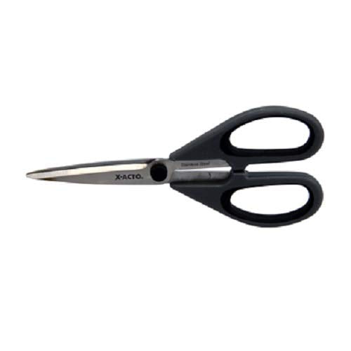  [AUSTRALIA] - X-Acto Multi-Material Scissors with Heavy Duty 3MM Stainless Steel Blades (X3038) , Black