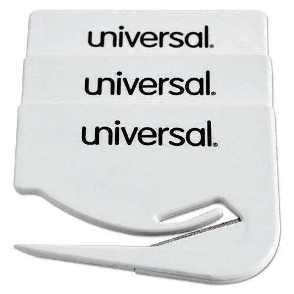  [AUSTRALIA] - Universal UNV31803 - Letter Slitter Hand Letter Opener W/Concealed Blade, White, 3/Pack, one Size