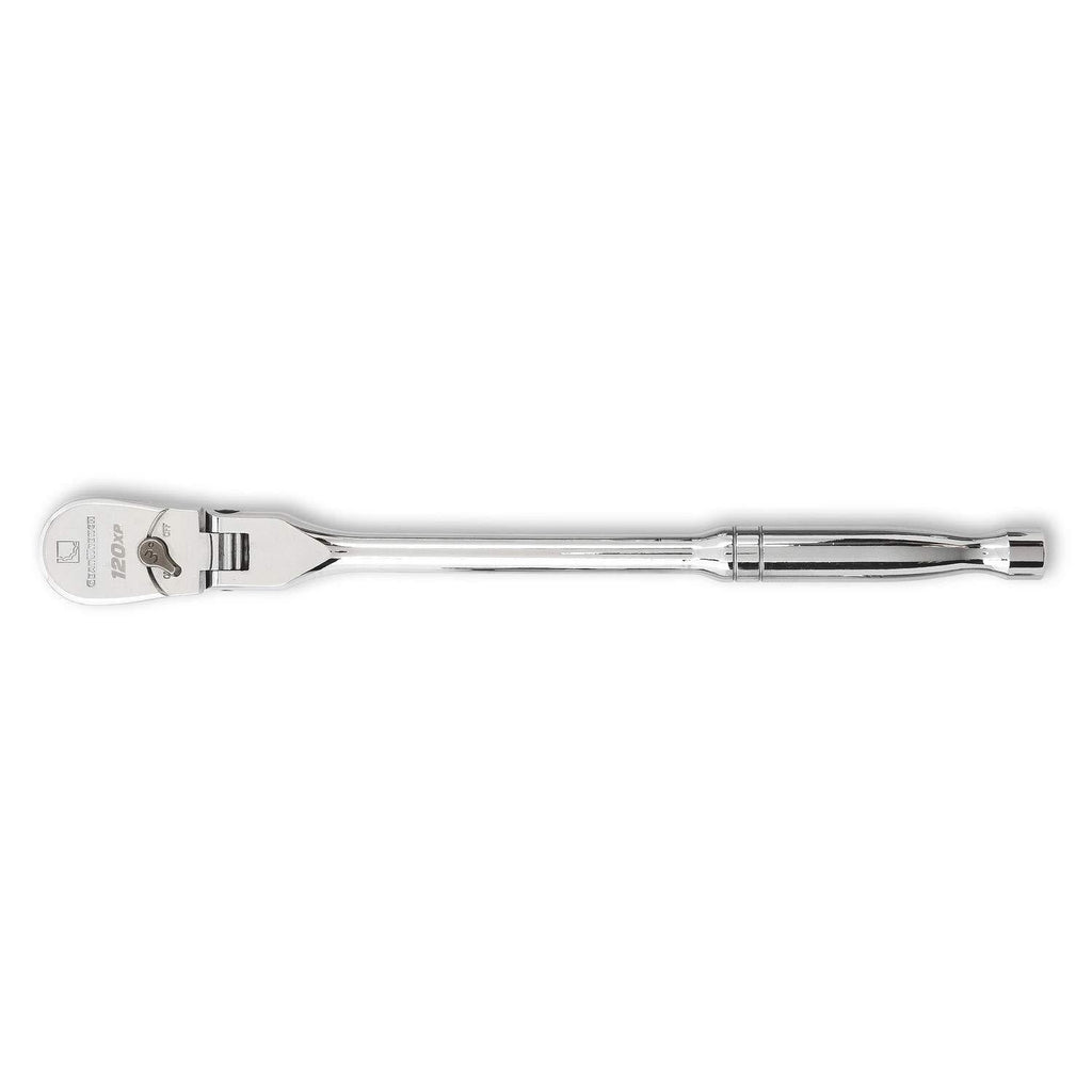  [AUSTRALIA] - GEARWRENCH 3/8" Drive 120XP Flex Head Teardrop Ratchet 11-1/2" - 81215P Full Polish Flex, 11-/12"