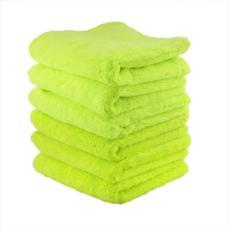  [AUSTRALIA] - Chemical Guys MIC_333_6G El Gordo Professional Extra Thick Supra Microfiber Towels, Green, 16.5" x 16.5", Pack of 6