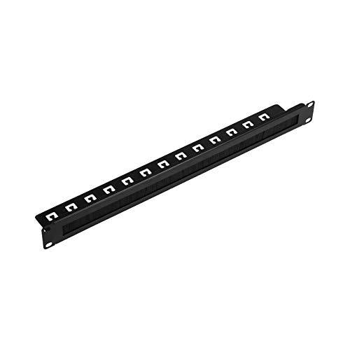 NavePoint 1U Rack Mount Cable Management Panel with Tidy Brush Slot for Cable Entry for 19-Inch Rack Or Cabinet Black - LeoForward Australia