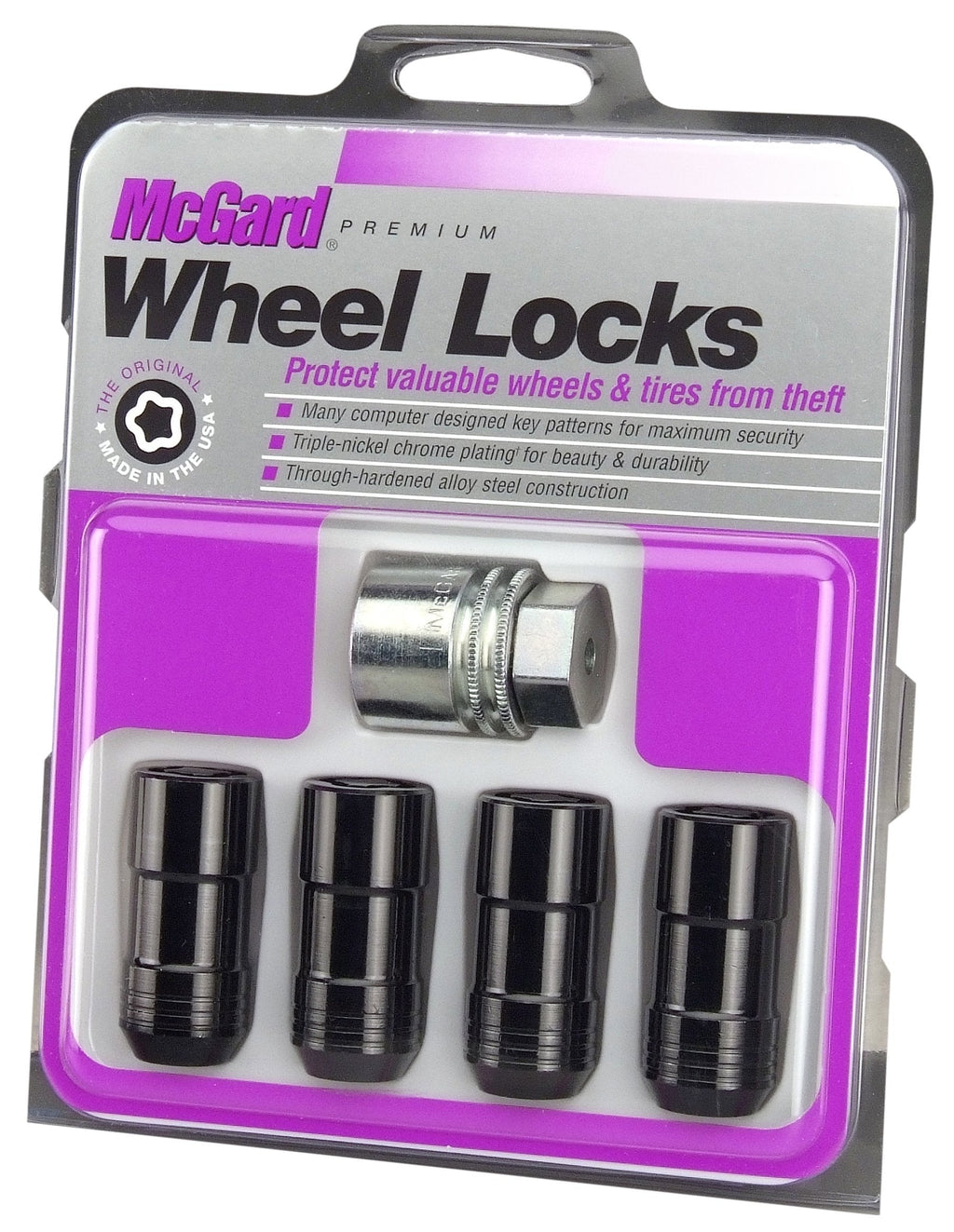 McGard 24208 Black (M14 x 2.0 Thread Size) Cone Seat Wheel Lock, (Set of 4) - LeoForward Australia