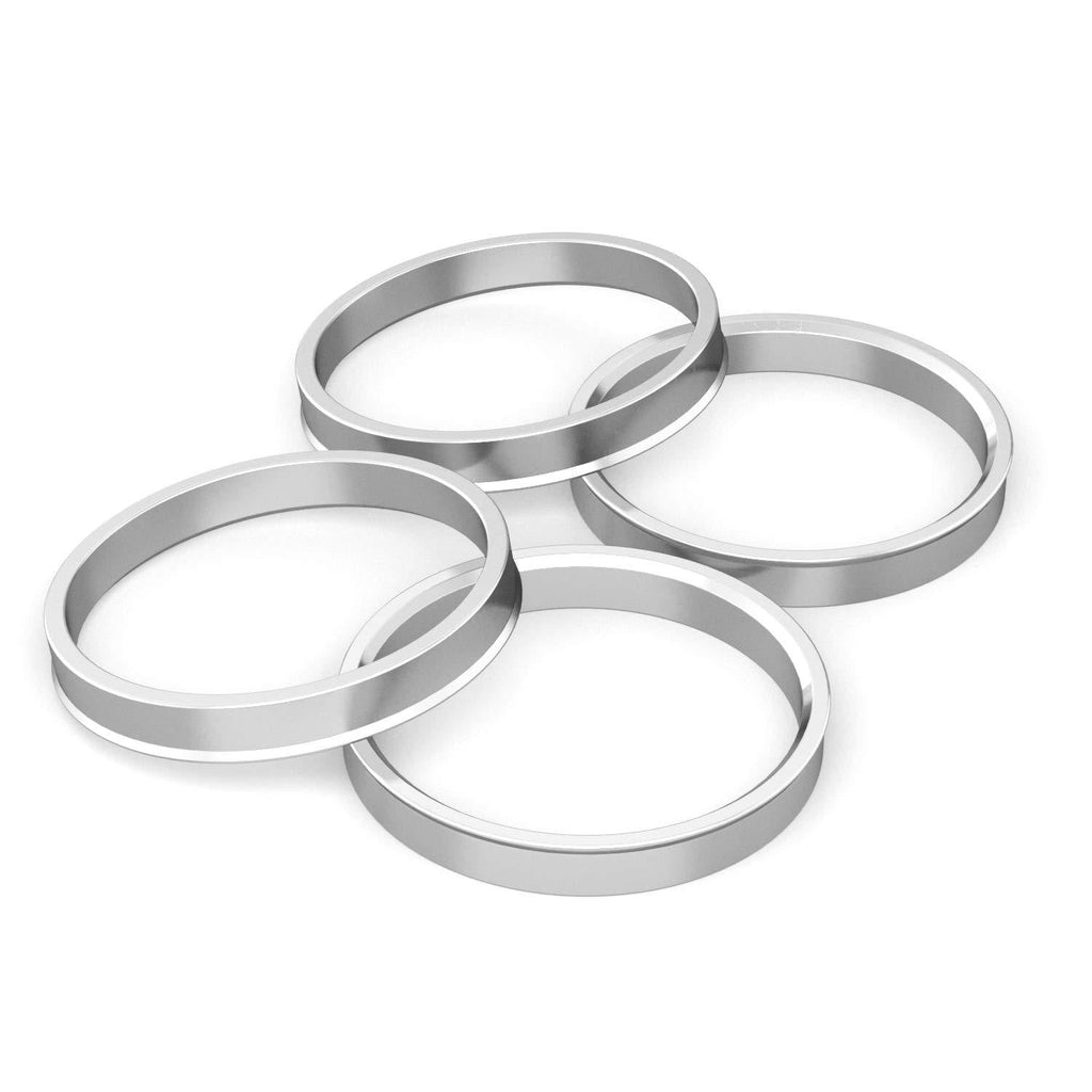 Hubcentric Rings (Pack of 4) - 66.1mm ID to 73.1mm OD - Silver Aluminum Hubrings Hub - Only Fits 66.1mm Vehicle Hub and 73.1mm Wheel Centerbore - Compatible with Nissan and Infiniti - LeoForward Australia