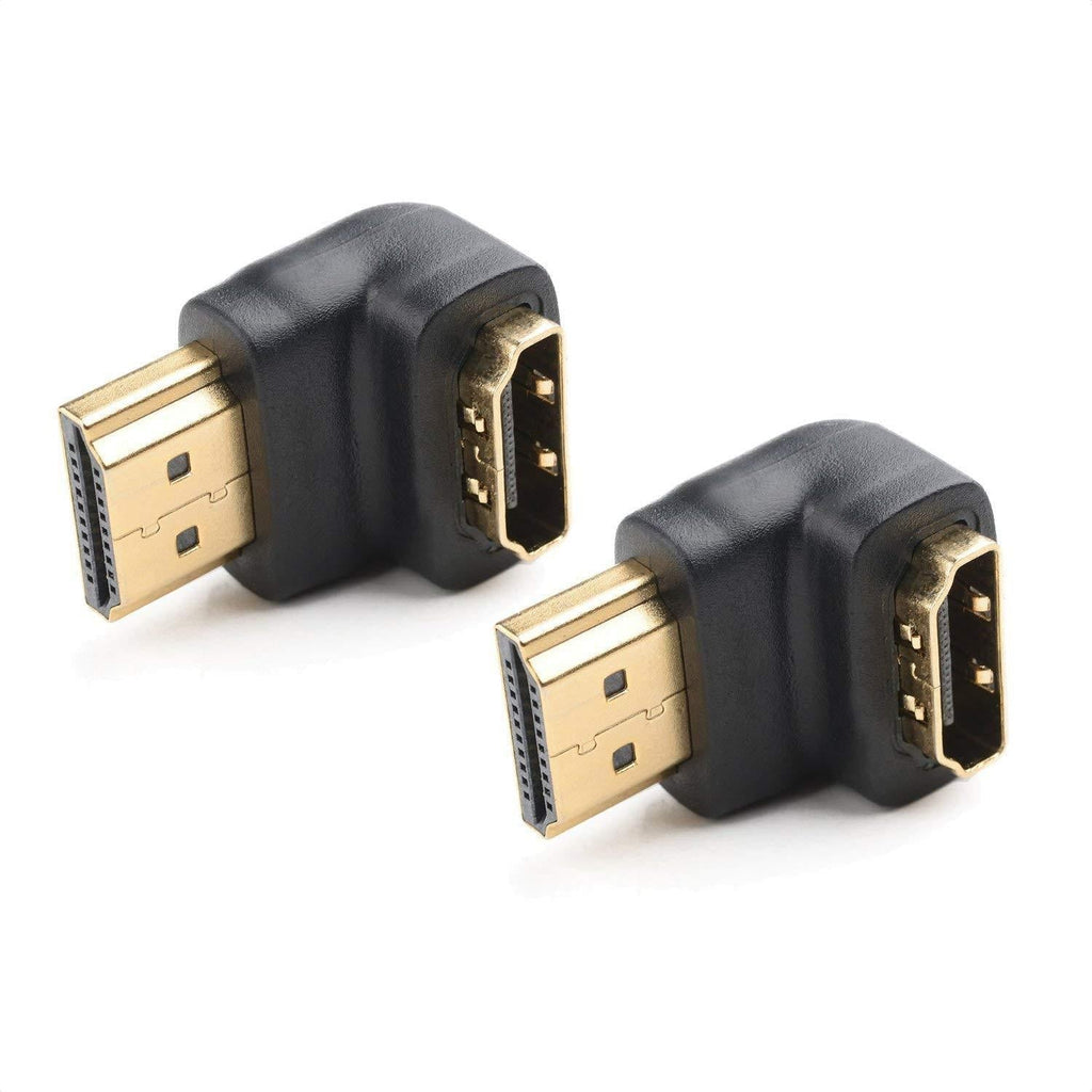  [AUSTRALIA] - Cable Matters 2-Pack Right Angle HDMI Adapter (90 Degree HDMI Right Angle) with 4K and HDR Support
