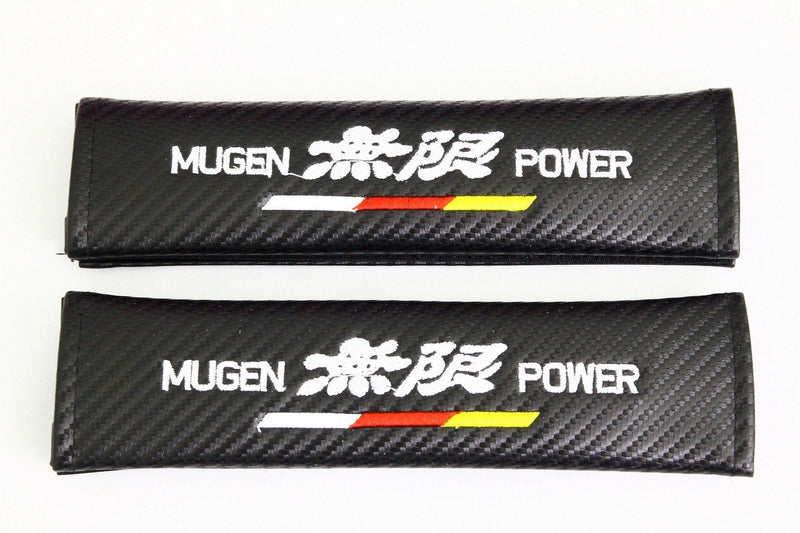  [AUSTRALIA] - Mugen Spec-R Carbon Fiber Seat Belt Cover Shoulder Pad Cushion - 1 Pair