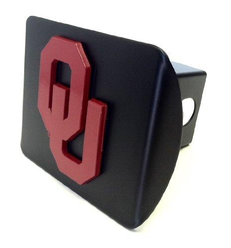  [AUSTRALIA] - Elektroplate University of Oklahoma Sooners Black with Red OU Emblem Metal Trailer Hitch Cover Fits 2 Inch Auto Car Truck Receiver with NCAA College Sports Logo