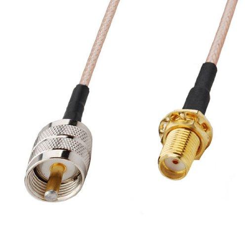 DHT Electronics RF coaxial Coax Cable Assembly SMA Female to UHF PL-259 Male 6'' - LeoForward Australia