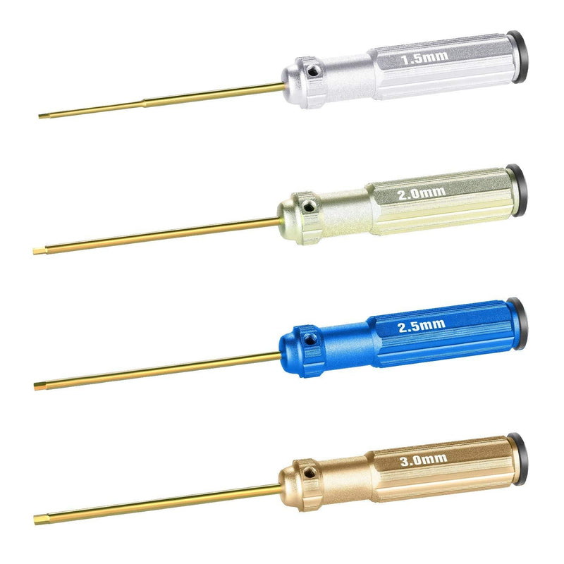  [AUSTRALIA] - Neewer - Set of 4 Hexagonal Screwdrivers Made of Titanium Nitride with Coloured Handles.Compatible with 1.5, 2, 2.5 and 3mm Screws. multicoloured