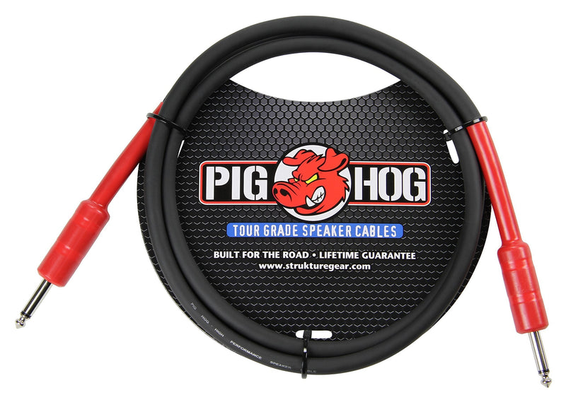 Pig Hog PHSC5 High Performance 14 Gauge 9.2mm 1/4" Speaker Cable, 5 Feet , Black 5 ft - LeoForward Australia
