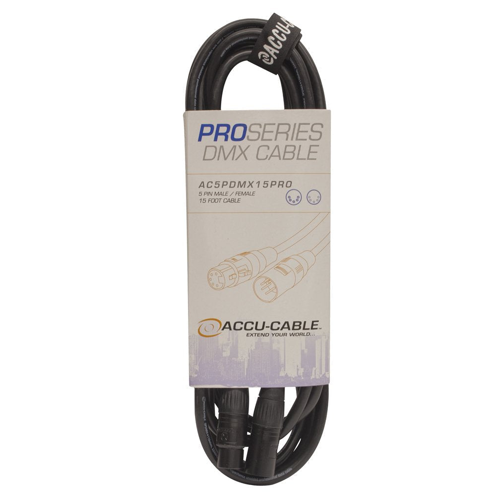  [AUSTRALIA] - Accu Cable, PRO Series DMX Stage Light Cable, 5 Pin Connection AC5PDMX15PRO (15 FT)