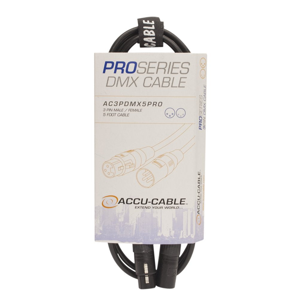  [AUSTRALIA] - Accu Cable, PRO Series DMX Stage Light Cable, 3 Pin Connection AC3PDMX5PRO (5 FT)