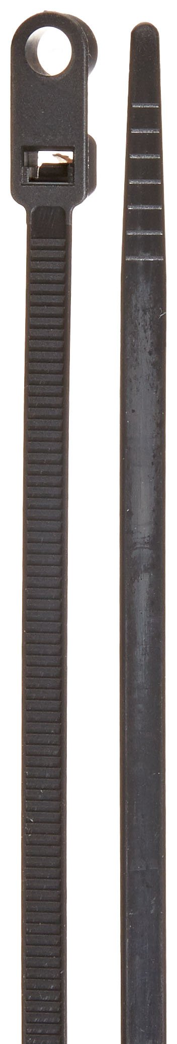  [AUSTRALIA] - Weather Resistant Mountable Cable Tie, 50lbs Tensile Strength, 3-1/4" Bundle Diameter, 0.191" Mounting Hole Diameter, 0.188" Width, 11.75" Length, Black