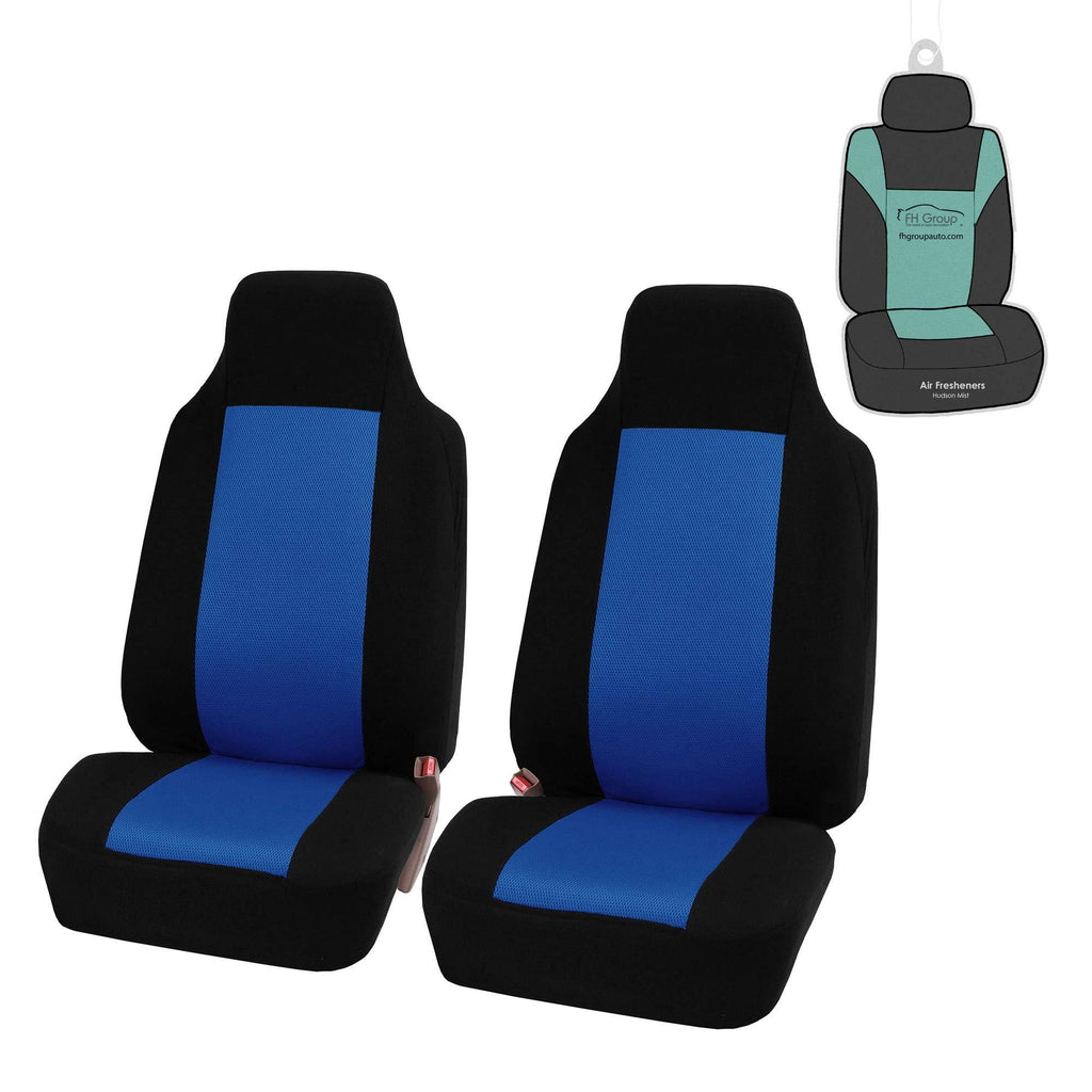  [AUSTRALIA] - FH Group FB102102 Classic Cloth Seat Covers (Blue) Front Set with Gift – Universal Fit for Cars Trucks & SUVs