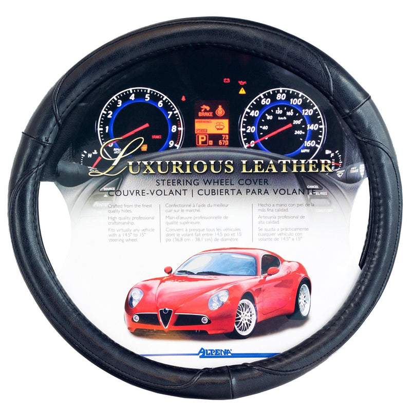  [AUSTRALIA] - Alpena 10214 Black Leather Steering Wheel Cover