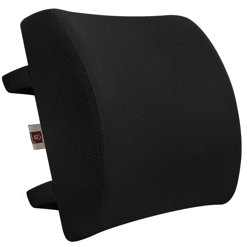  [AUSTRALIA] - LOVEHOME Memory Foam Lumbar Support Back Cushion with 3D Mesh Cover Balanced Firmness Designed for Lower Back Pain Relief- Ideal Back Pillow for Computer/Office Chair, Car Seat, Recliner etc. - Black