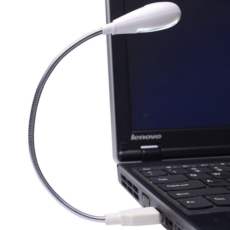 Hanerdun Bright LED USB Lamp Light Reading Lamp for Laptop Flexible Neck White - LeoForward Australia