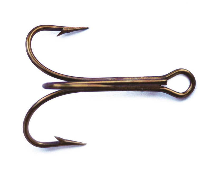 Mustad 3551 Classic Treble Standard Strength Fishing Hooks | Tackle for Fishing Equipment | Comes in Bronz, Nickle, Gold, Blonde Red [Size 3/0, Pack of 5] bronzed - LeoForward Australia