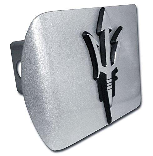  [AUSTRALIA] - Arizona State Sundevils "Brushed Silver with Chrome "Pitchfork" Emblem" Metal Trailer Hitch Cover Fits 2 Inch Auto Car Truck Receiver with NCAA College Sports Logo