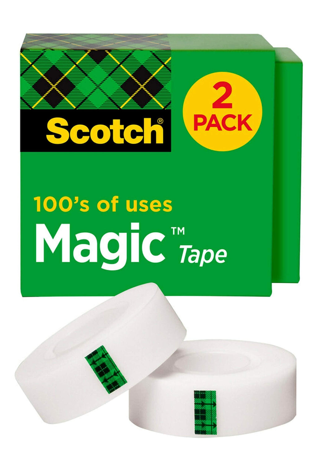  [AUSTRALIA] - Scotch Magic Tape, 2 Rolls, Numerous Applications, Invisible, Engineered for Repairing, 3/4 x 1000 Inches, Boxed (810K2)