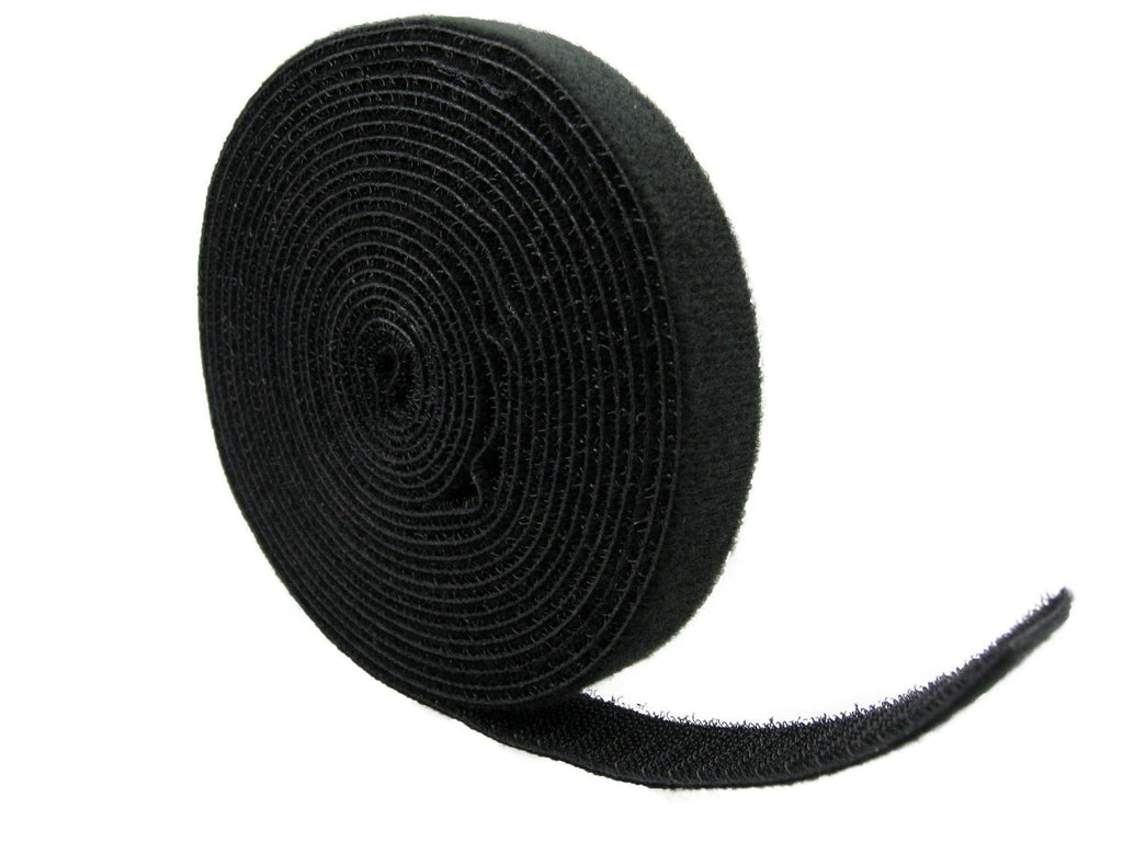  [AUSTRALIA] - QualGear Reusable Self Gripping Cable Tie Roll, Black VR1-B-1-P