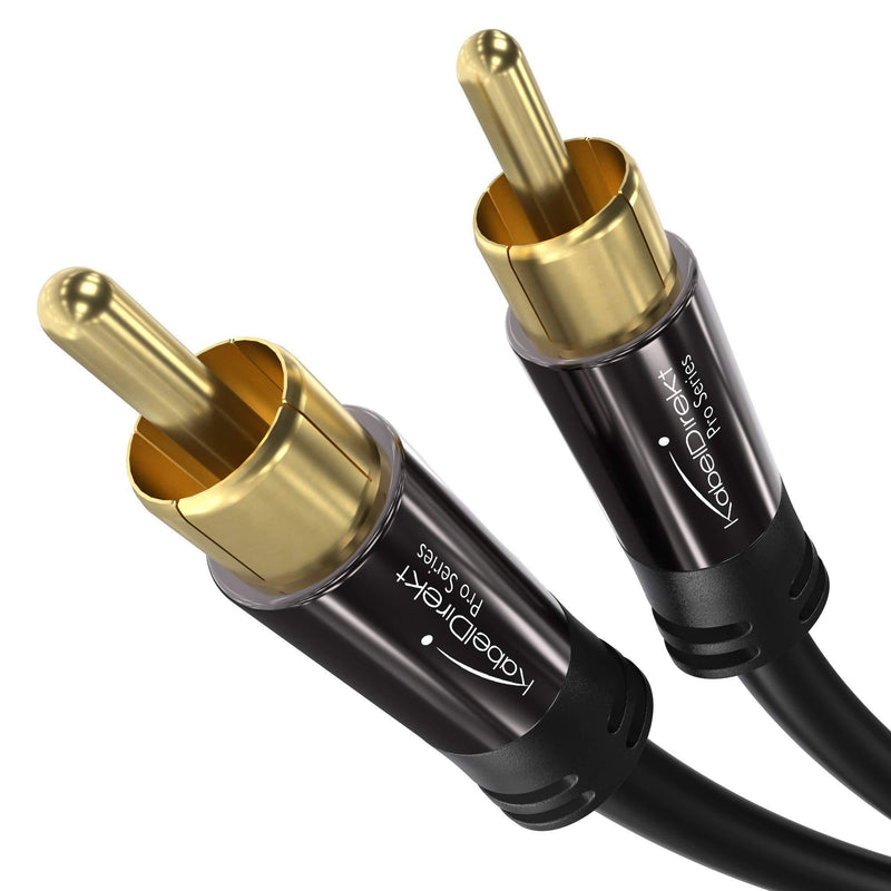 KabelDirekt – RCA Subwoofer Cable & Cord – 10 feet long (1 RCA male to 1 RCA male, audio video cable, digital & analog, double shielded – supports subwoofers, AV receivers, Hi-Fi, black) - LeoForward Australia