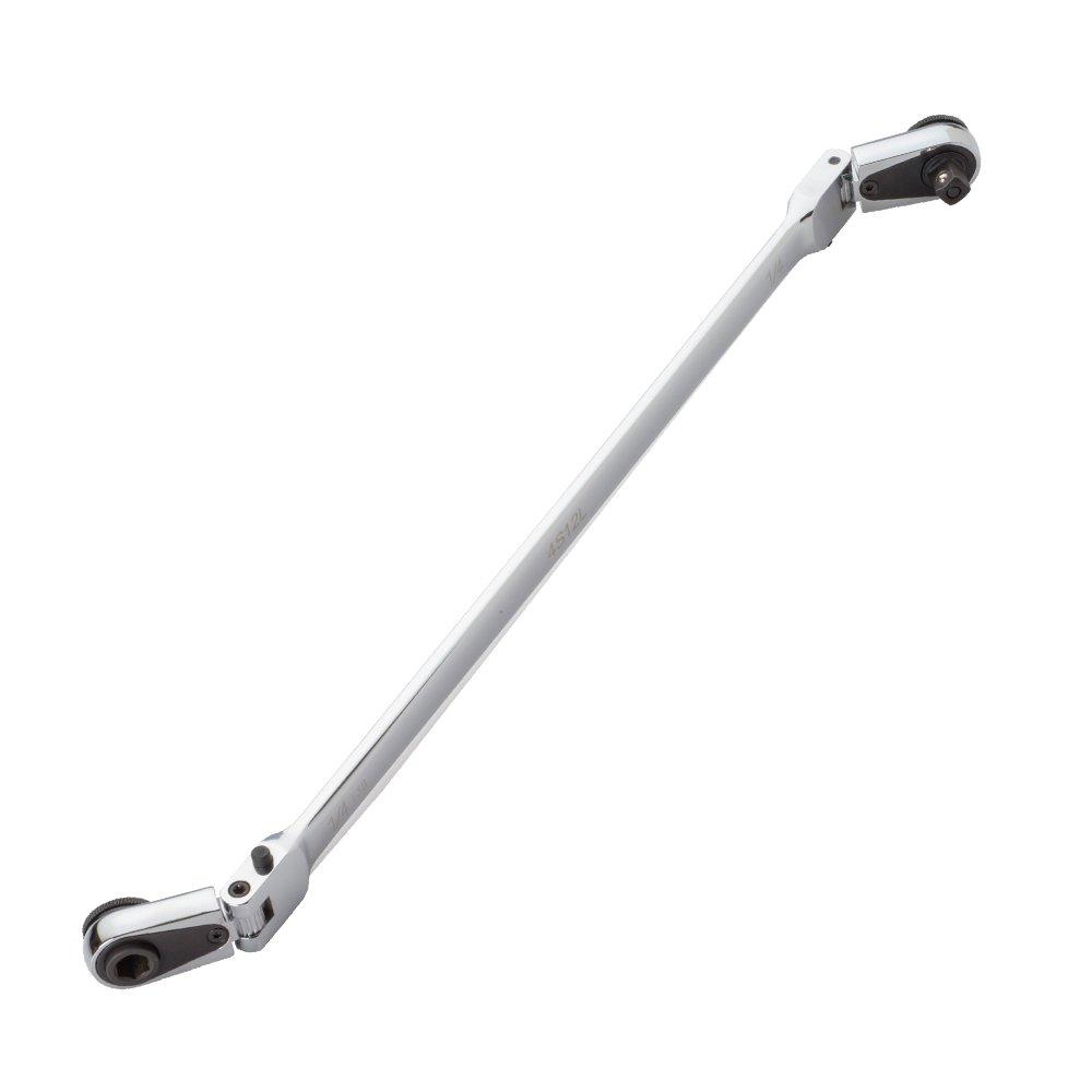  [AUSTRALIA] - EZRED 4S12L Silver Combination Stick Flexible Dual Ratchet with 1/4" Square Drive & Magnetic Bit Drive Flexible Stick