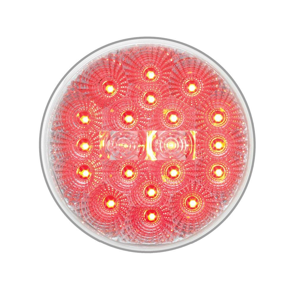  [AUSTRALIA] - Grand General 77094 Red 4" Round Spyder 20-LED Stop/Turn/Tail Sealed Light with Clear Lens Red/Clear Light Only