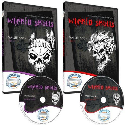  [AUSTRALIA] - Skulls Clipart-Vinyl Cutter Plotter Clip Art Images-Sign Design Vector Art Graphics CD-ROM (Volumes 1+2)