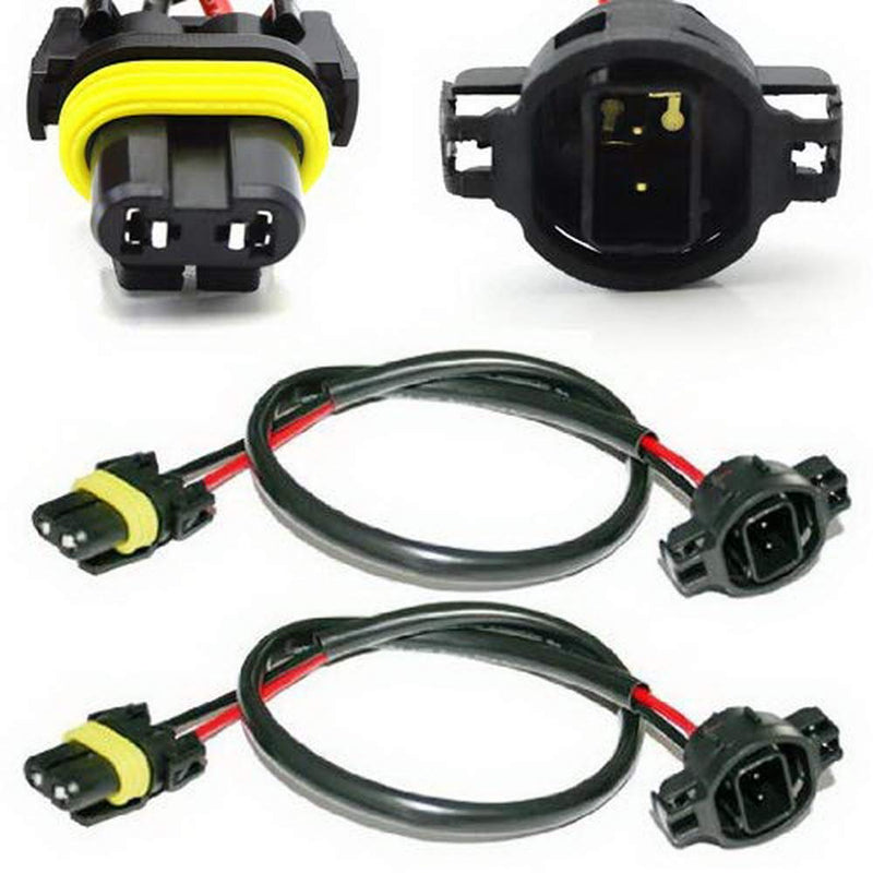 iJDMTOY (2) 5202 H16 Wire Harness To Install Xenon Ballast to Stock Socket Xenon Headlight Lighting Kit - LeoForward Australia