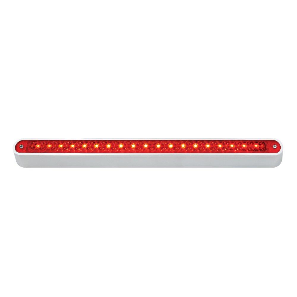  [AUSTRALIA] - Grand General 76295 Red 12" 19-LED Sealed Light Bar with Chrome Base and 3 Wires for Dual Function Red/Red w/Mount