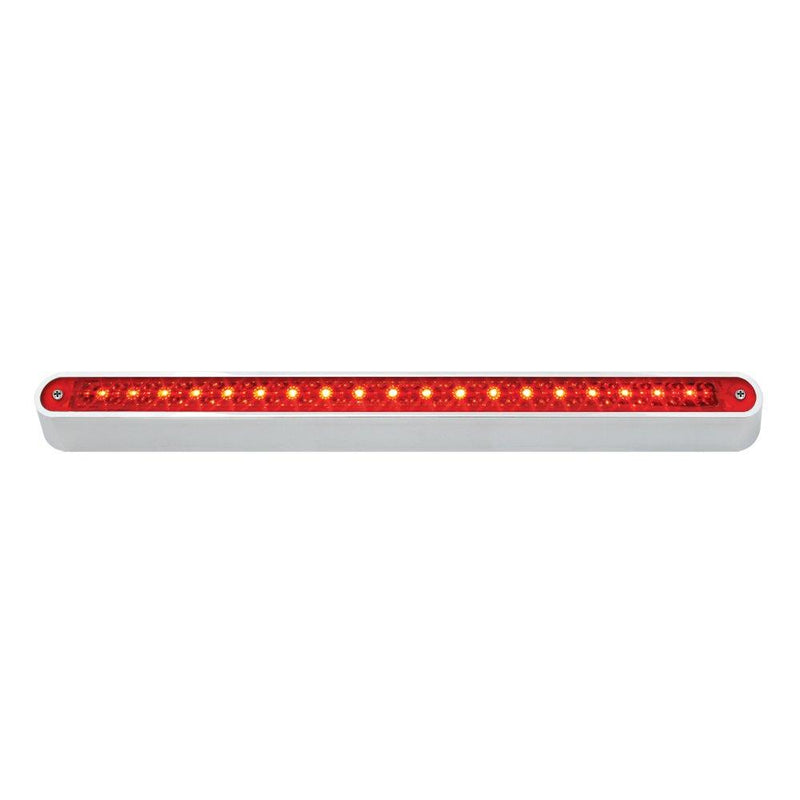  [AUSTRALIA] - Grand General 76295 Red 12" 19-LED Sealed Light Bar with Chrome Base and 3 Wires for Dual Function Red/Red w/Mount