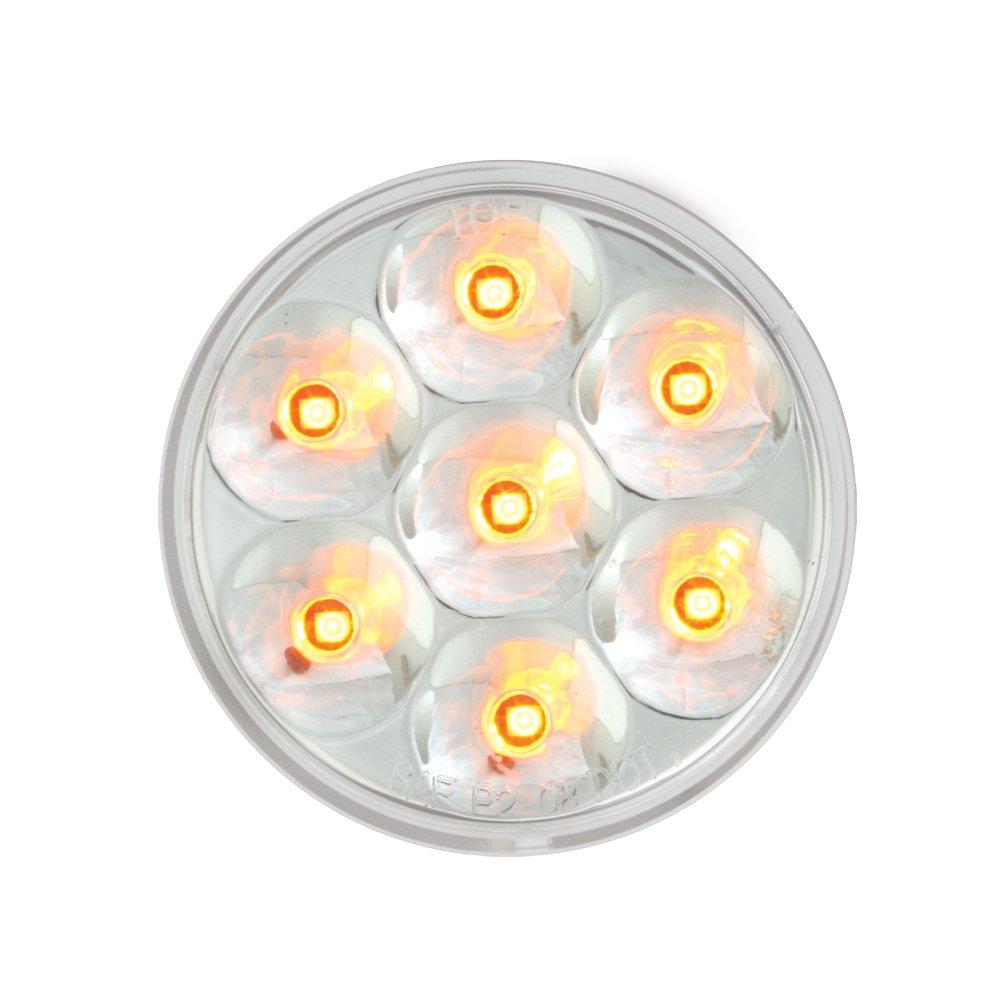  [AUSTRALIA] - Grand General 76541 Amber 2" Low Profile Pearl 7-LED Marker and Clearance Sealed Light with Clear Lens Amber/Clear Light Only