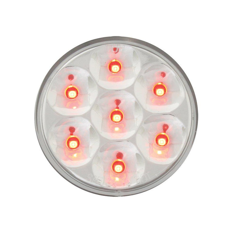  [AUSTRALIA] - Grand General 76543 Red 2" Low Profile Pearl 7-LED Marker and Clearance Sealed Light with Clear Lens Red/Clear Light Only