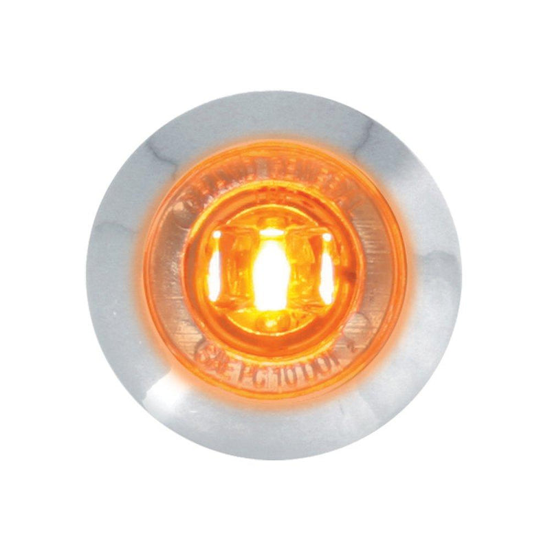  [AUSTRALIA] - Grand General 87061 Amber 1" Mini Wide Angle Single LED Marker Sealed Light with Clear Lens and Chrome Plastic Bezel Amber/Clear