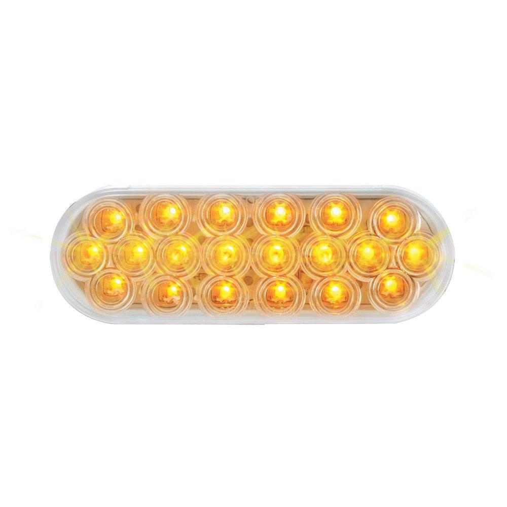  [AUSTRALIA] - Grand General 87728 Amber Oval Fleet 20-LED Park/Turn/Clearance Sealed Light with Clear Lens Amber/Clear Light Only