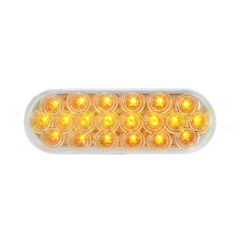  [AUSTRALIA] - Grand General 87728 Amber Oval Fleet 20-LED Park/Turn/Clearance Sealed Light with Clear Lens Amber/Clear Light Only