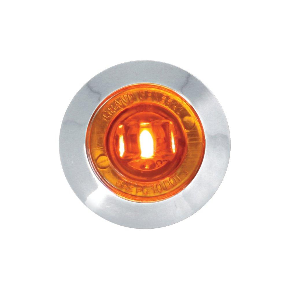  [AUSTRALIA] - Grand General 87060 Amber 1" Mini Wide Angle Single LED Marker Sealed Light with Chrome Plastic Bezel Amber/Amber