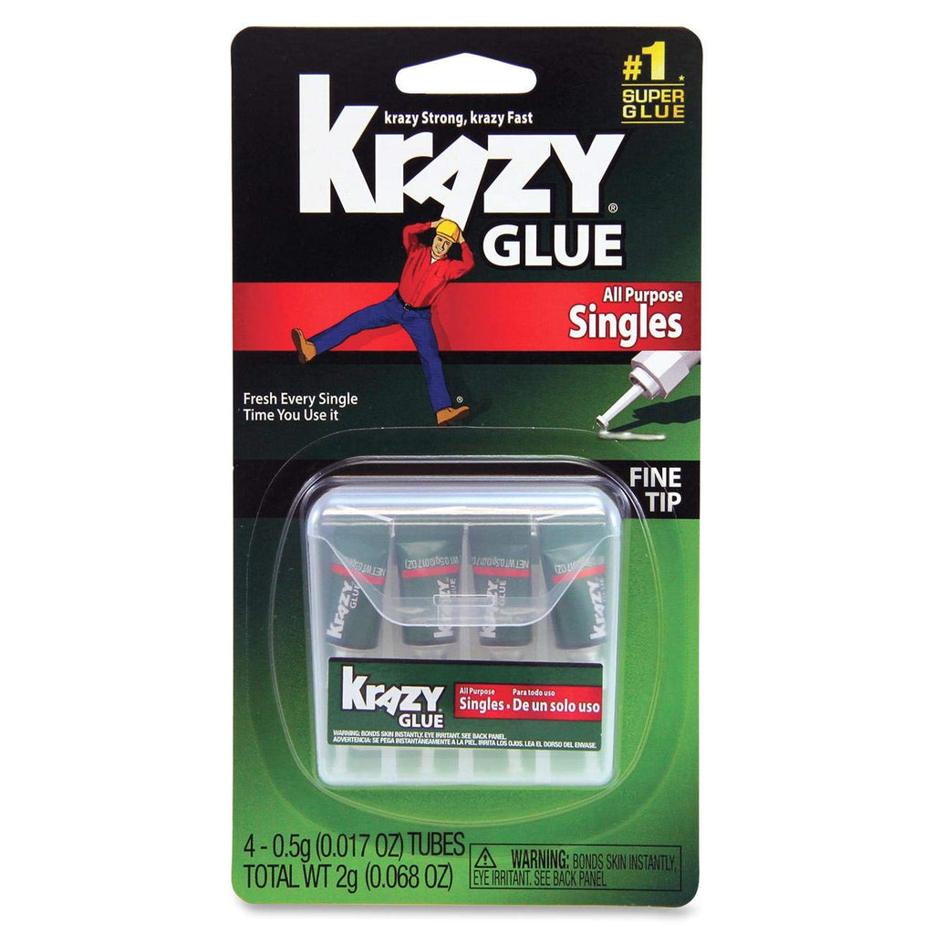  [AUSTRALIA] - EPI Krazy Glue KG58248SN Krazy Glue Single-Use Tubes w/Storage Case, 0.07 oz, 4/Pack
