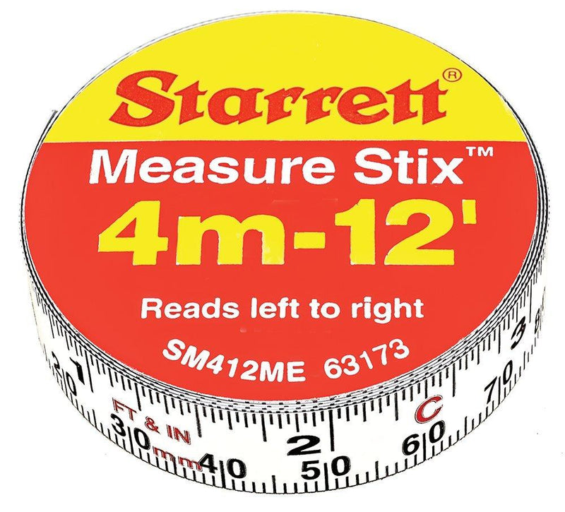 SM412ME 1/2" x 12' Measure Stix 1/2 x 3.65m/12' English/Metric (Left-to-Right) - LeoForward Australia