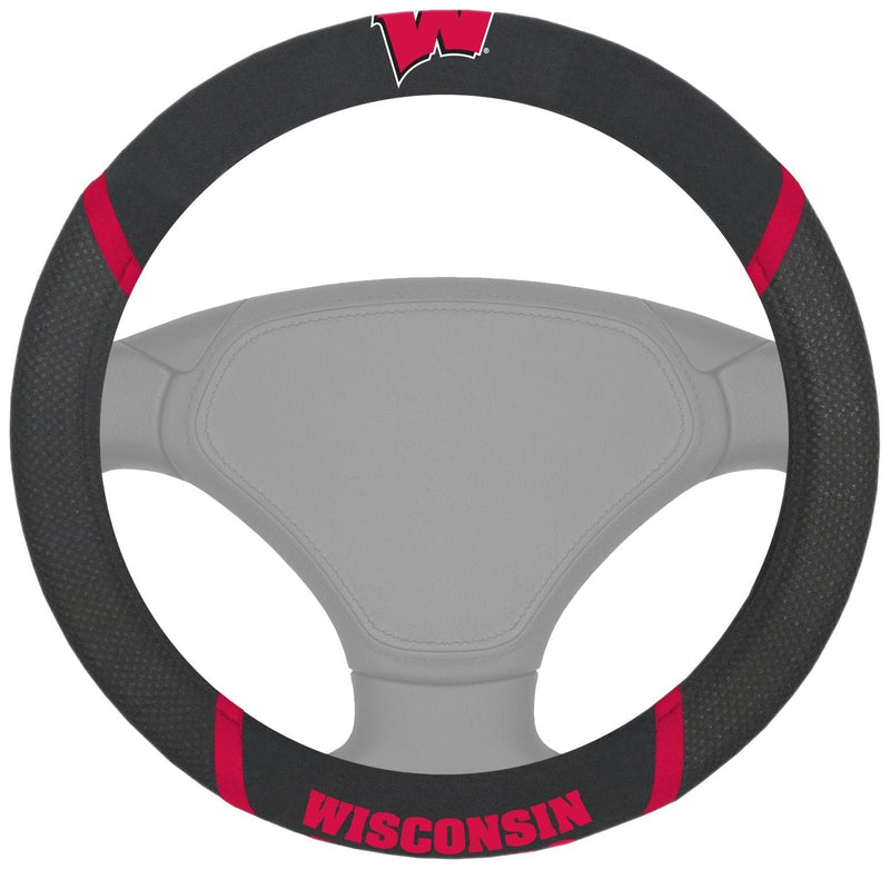 [AUSTRALIA] - FANMATS  14933  NCAA University of Wisconsin Badgers Polyester Steering Wheel Cover