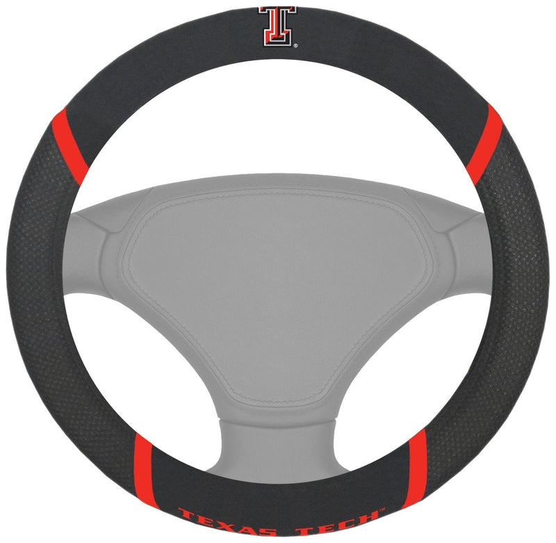  [AUSTRALIA] - FANMATS - 14897 NCAA Texas Tech University Red Raiders Polyester Steering Wheel Cover