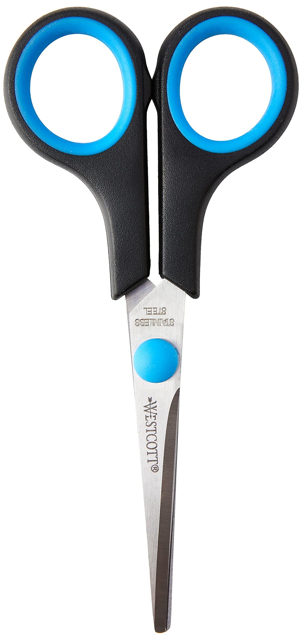  [AUSTRALIA] - Westcott 5 inch Easy Grip Left Handed Soft Grip Scissor - Black/Blue - Black-Blue