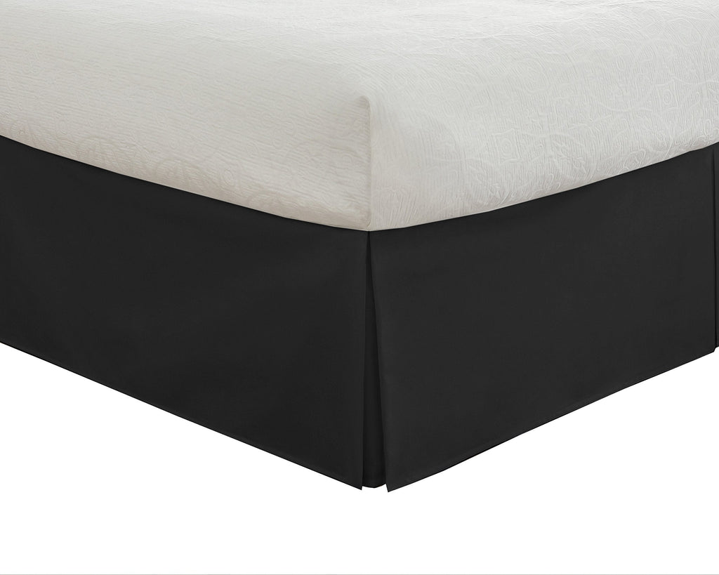  [AUSTRALIA] - Lux Hotel Tailored Bed Skirt Classic 14" Drop Length Pleated Styling, California King, Black