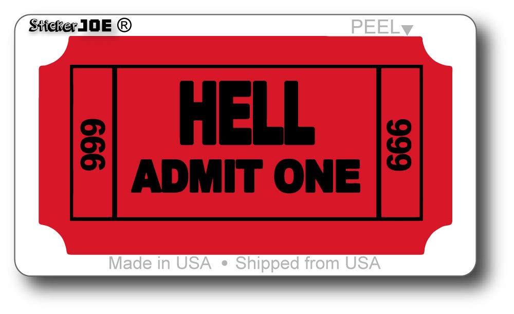  [AUSTRALIA] - StickerJOE Ticket to Hell Funny Cool Sticker 3.5" X 2"