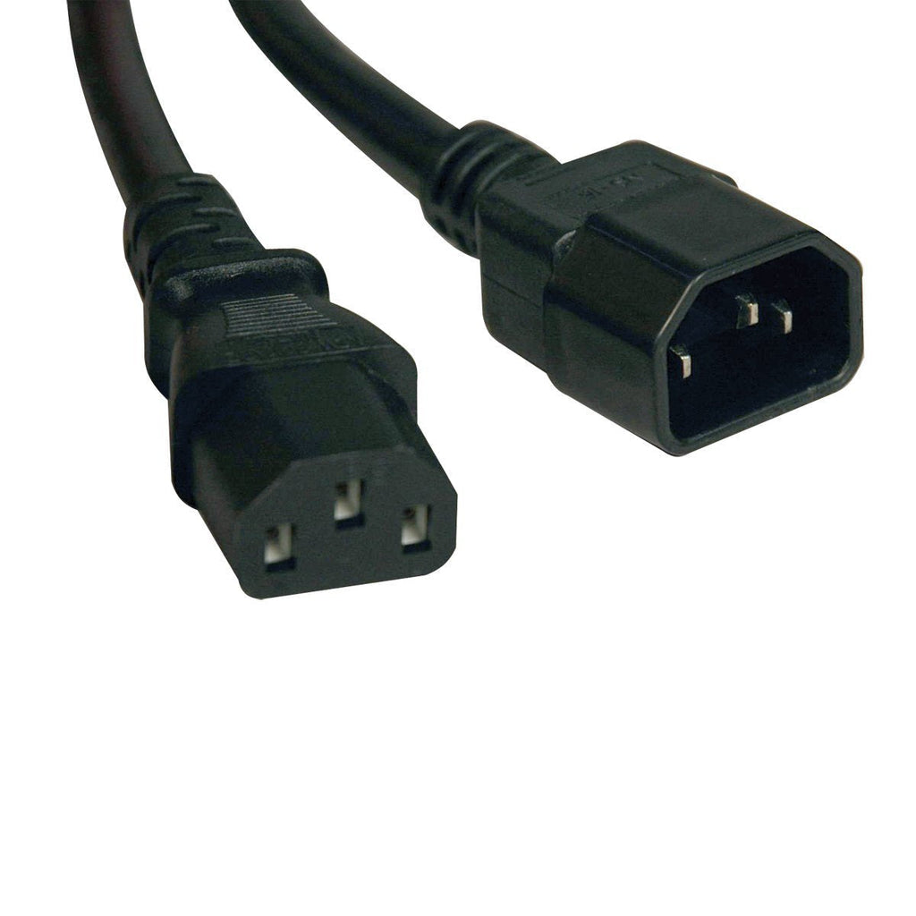 Tripp Lite Standard Computer Power Extension Cord 10A, 18AWG (IEC-320-C14 to IEC-320-C13) 1-ft.(P004-001) Black 1 ft. - LeoForward Australia