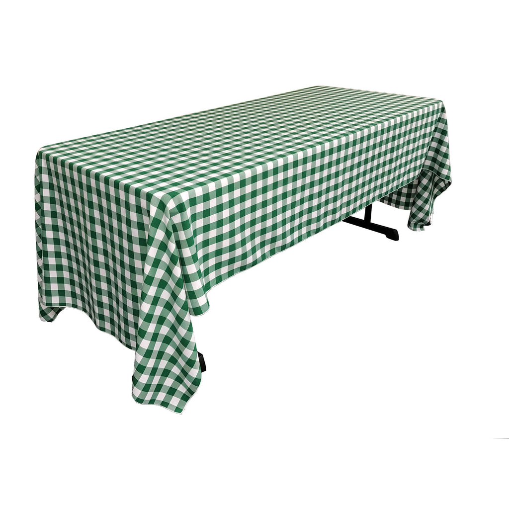  [AUSTRALIA] - LA Linen Checkered Tablecloth, 60 by 120-Inch, Hunter Green