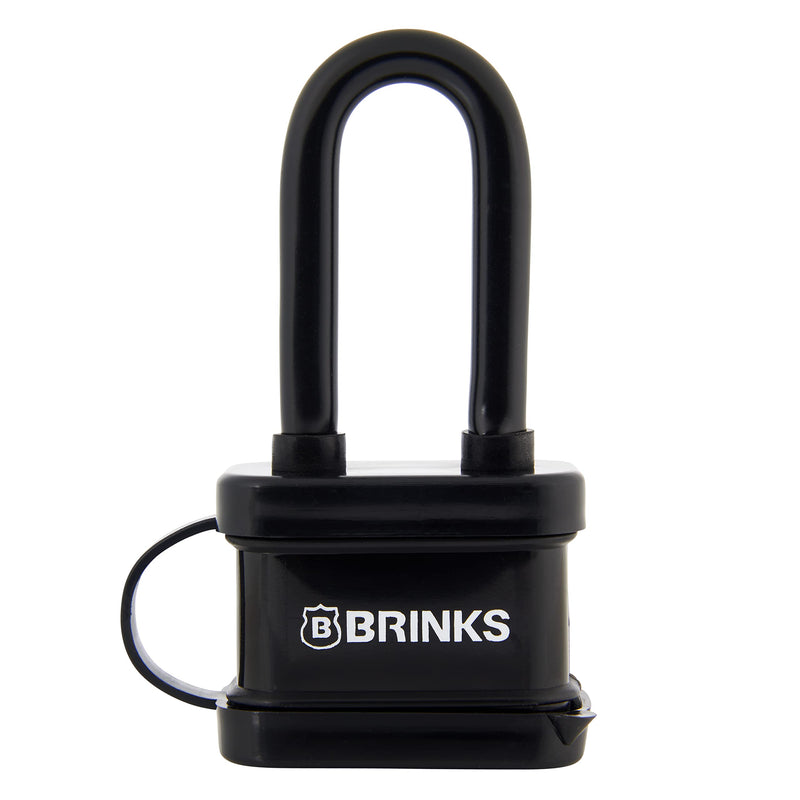  [AUSTRALIA] - BRINKS - 40mm Laminated Steel Weather Resistant Padlock with 2” Shackle - Vinyl Wrapped and Chrome Plated with Hardened Steel Shackle, 172-42051
