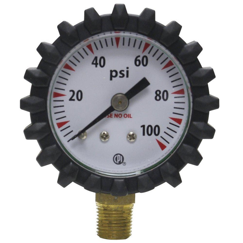  [AUSTRALIA] - Uniweld G49D 1-1/2-Inch  100 PSI Oxygen Replacement Delivery Gauge with Protective Rubber Gauge Boots