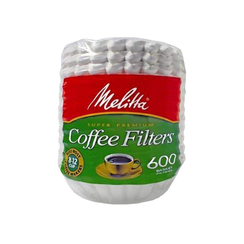 Melitta 600 Coffee Filters, Basket, Pack of 600, 8-12 Cups, White - LeoForward Australia